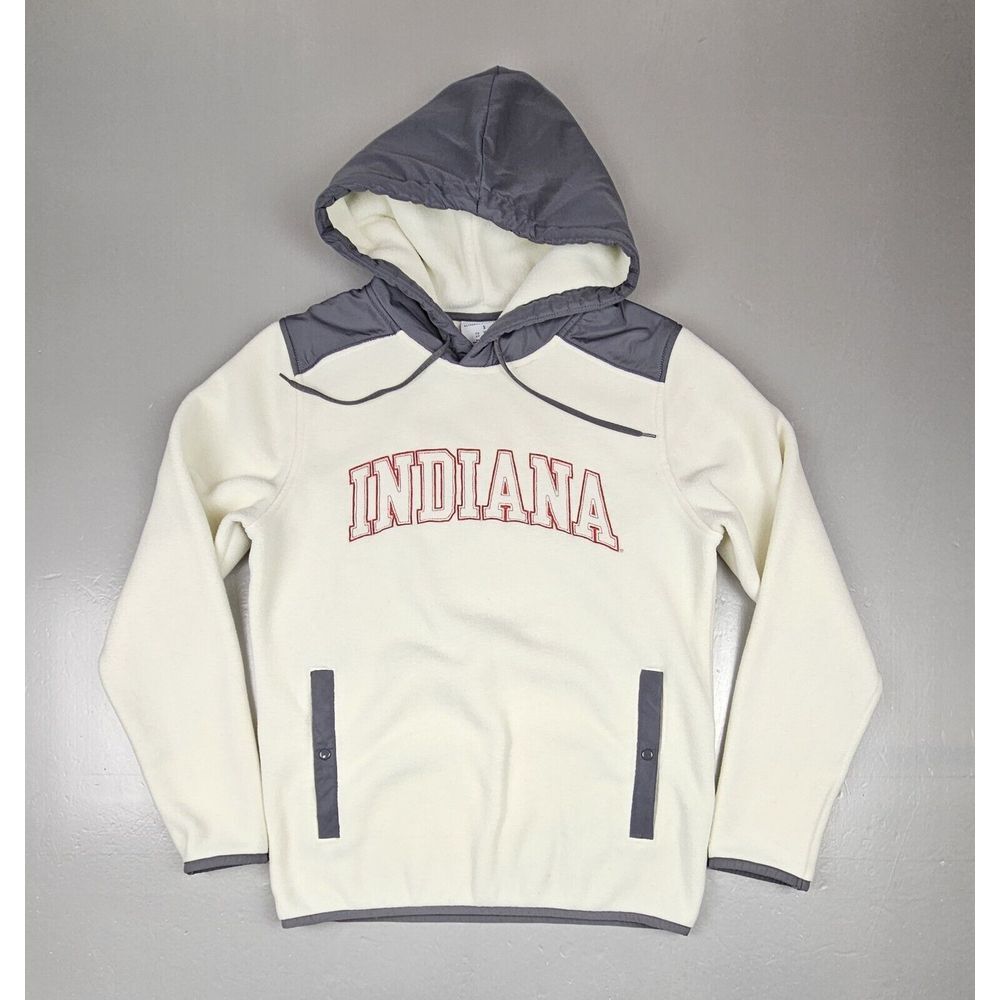 Champion Indiana Hoosiers Hoodie Mens Small. White Fleece College Sweatshirt